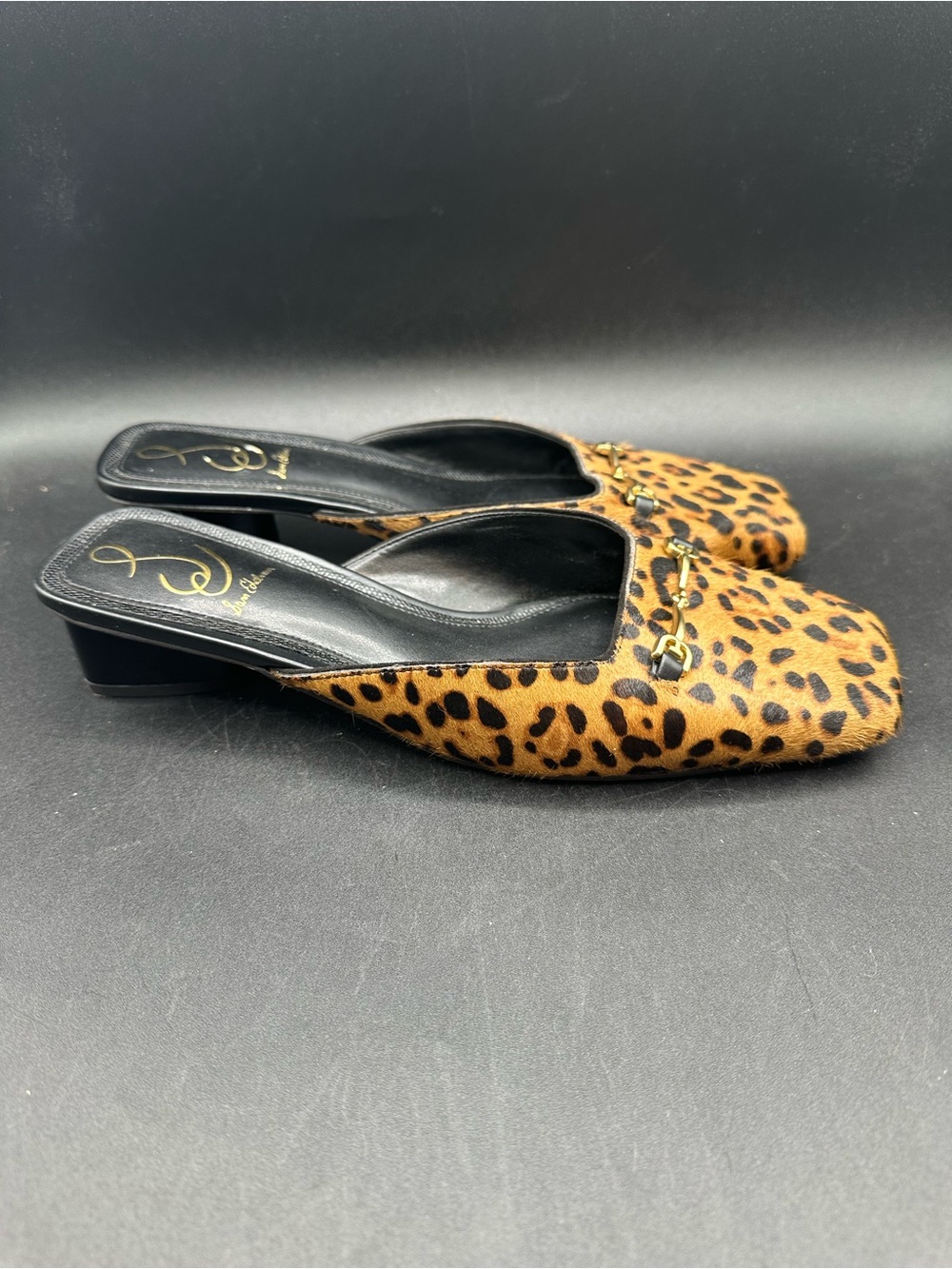 Sam Edelman Ollie Square Toe Bit Mule Women's Leopard Size US7.5 Cow Hair